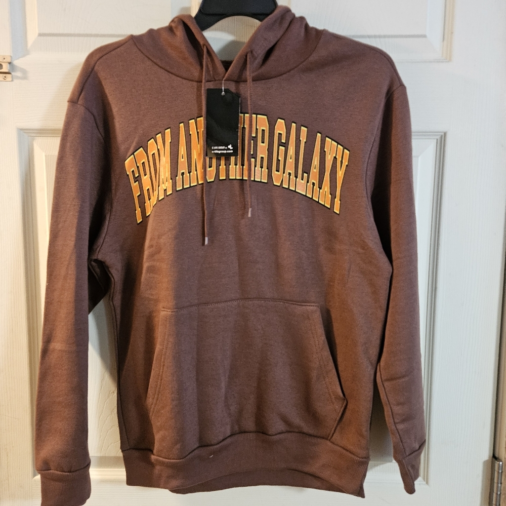 CHEMISTRY BELIEVE IN YOURSELF ALIEN HOODIE: BROWN: NEW WITH TAGS: SIZE SMALL